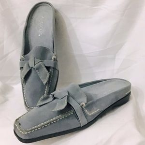 Aerosoles Gray Suede Marine Bio Slide Mule Shoes